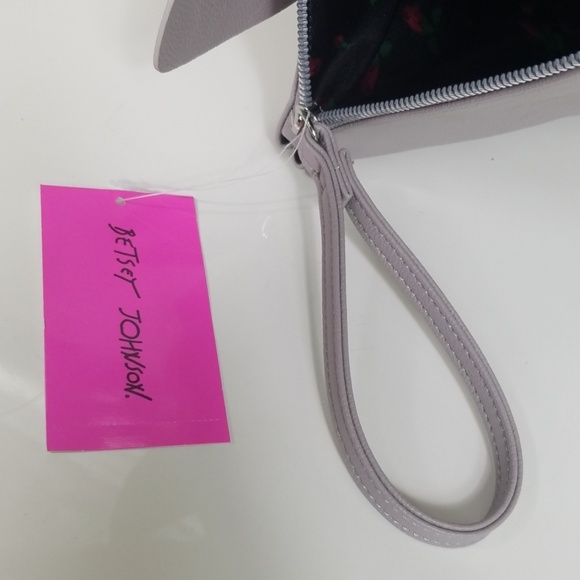 Betsey Johnson Kitsch Gray Pink Bunny Ears Bag - Picture 4 of 6